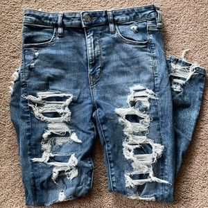 American Eagle NE(X)T level Ripped Super High Rise Jegging Crop